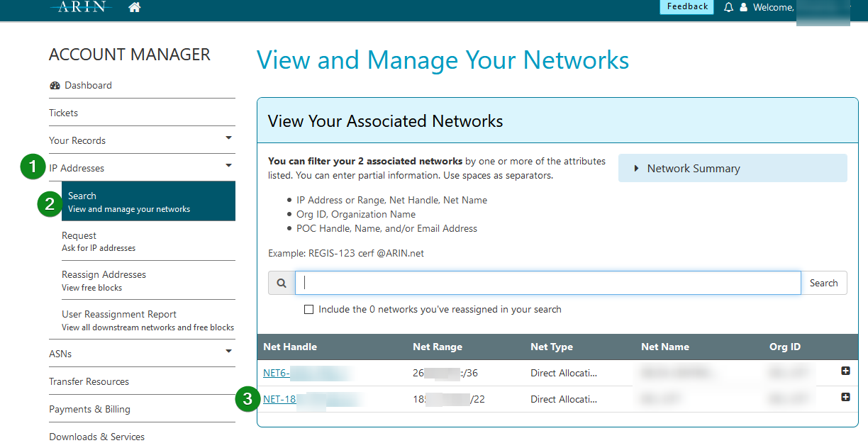 View and manage your networks