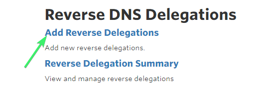 Add Reverse Delegations