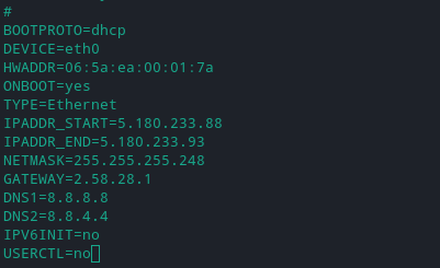 adding new lines to the network configuration file