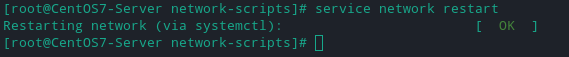 restarting network via systemctl
