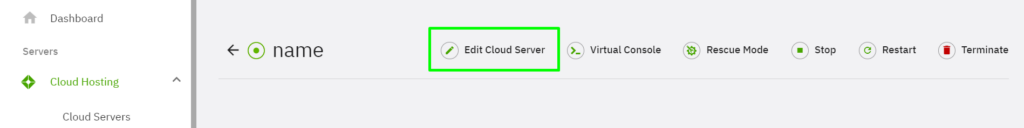 Edit Cloud Server button in Heficed's cloud server management panel.