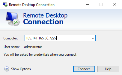 Remote desktop connection