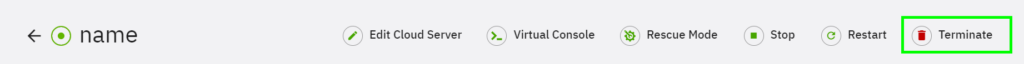 Terminate button in the server management panel in Heficed Terminal to cancel your Cloud Hosting service.
