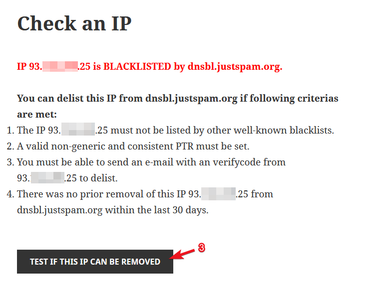 IP is blacklisted