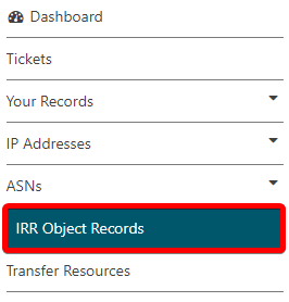 IRR Object Records