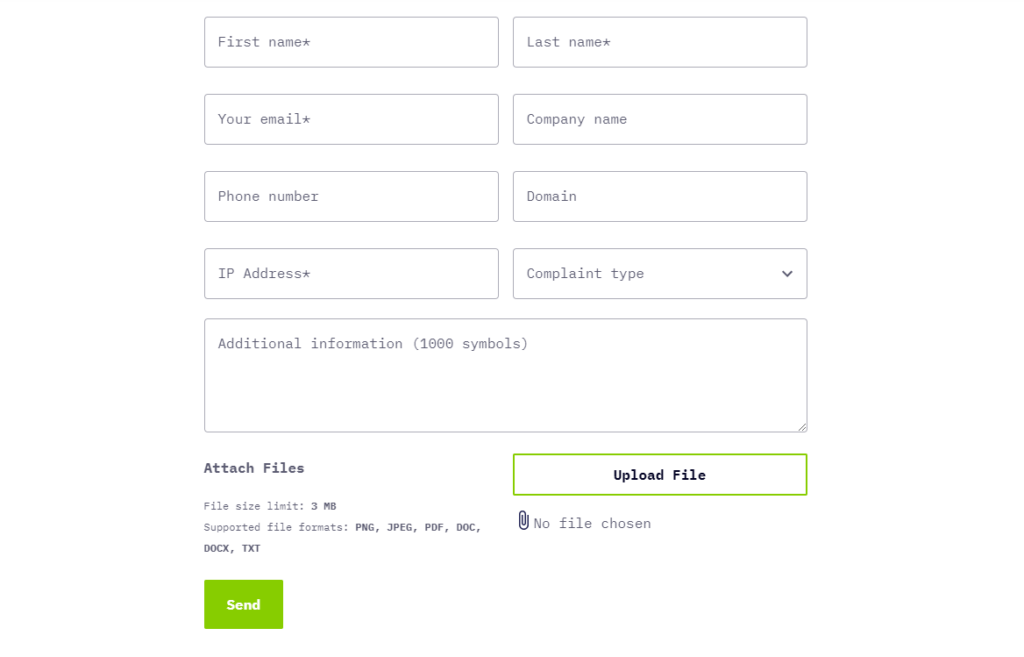 Fill Report Abuse form fields and send it 