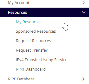 My resources at RIPE